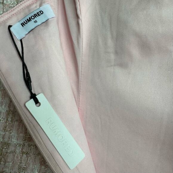 Rumored Tweed Mini Dress Pink Shimmer Size 10 New With Tags - Picture 5 of 14